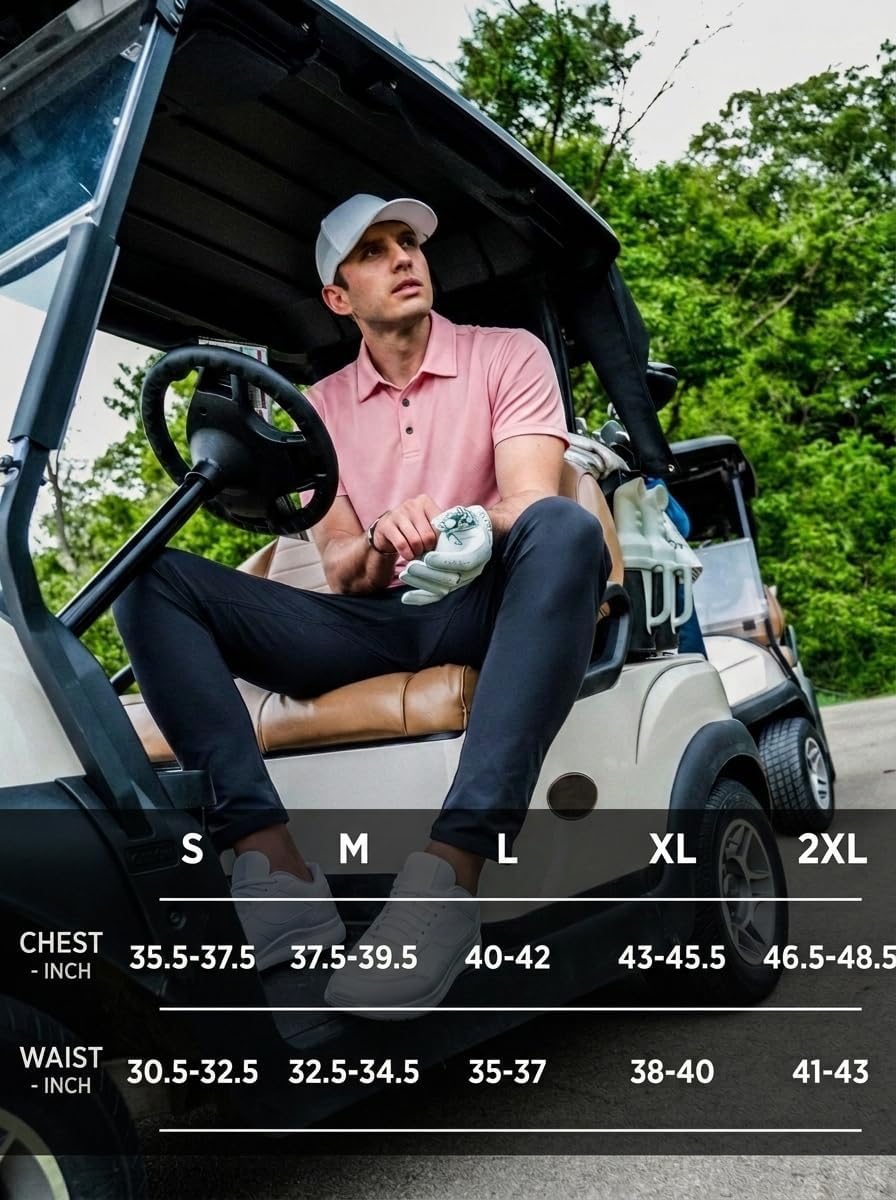5 Pack Men's Polo Shirts Short Sleeve Golf T Shirt Performance Casual