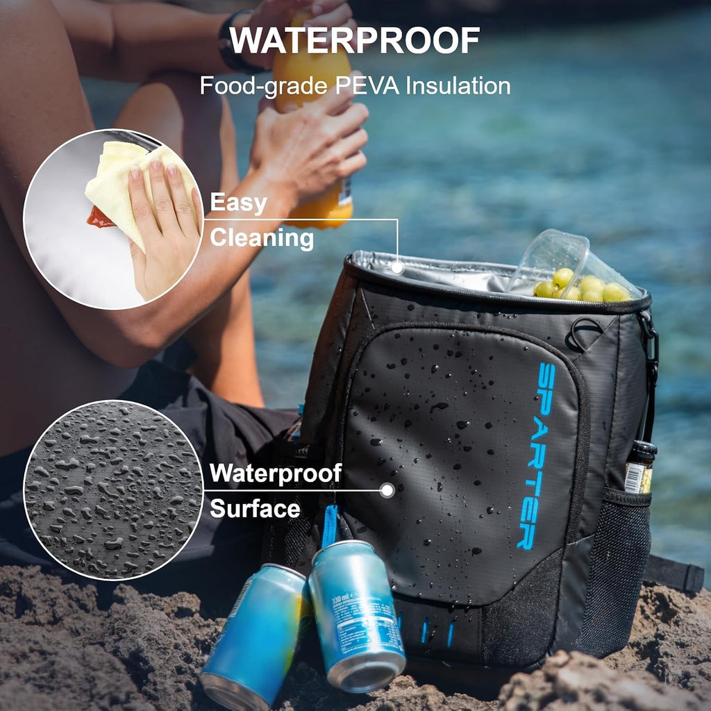 SPARTER Backpack Cooler Insulated 33/49 Can Leakproof Waterproof Bag Beach