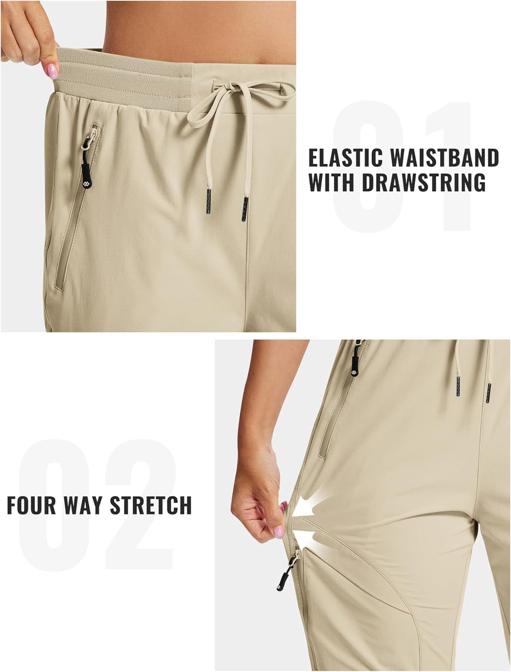 AIRIKE Women's Hiking Cargo Pants Lightweight Quick Dry Joggers Sweatpants Casual Work Travel Outdoor Pant with Pockets
