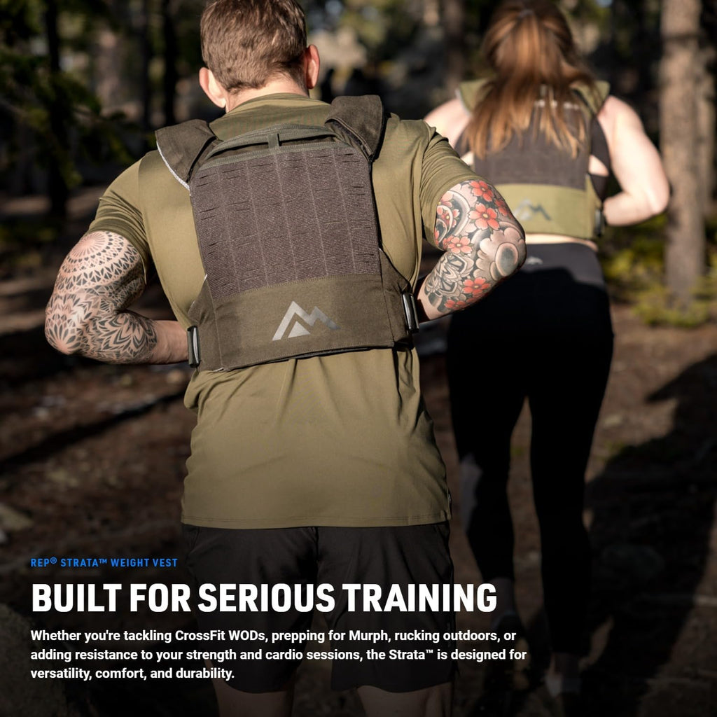 REP Fitness Strata Weight Vest, 2 Removable Plate Options for Unisex, Men & Women, Wearable, Weighted for Strength Training, Muscle Building, CrossFit, Running, Gym Exercise, Adjustable Sizing