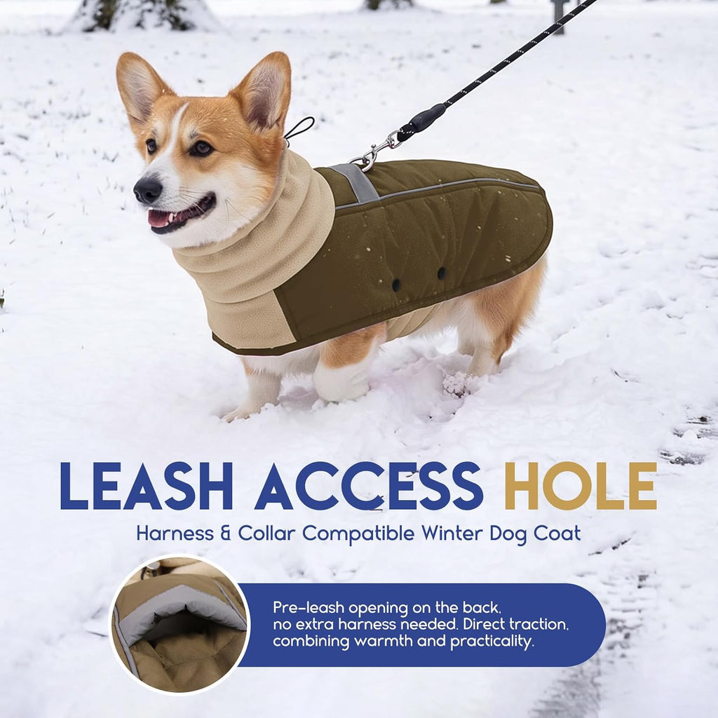 ASENKU Dog Coat Turtleneck Dog Winter Jacket for Small Medium Large Dogs