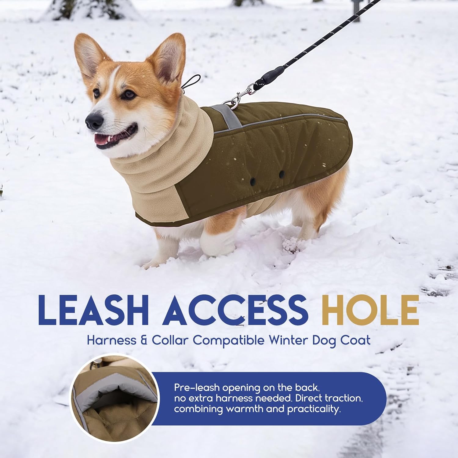 ASENKU Dog Coat Turtleneck Dog Winter Jacket for Small Medium Large Dogs