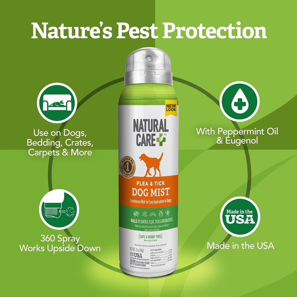 Natural Care Flea & Tick Spray for Dogs, Flea & Tick Treatment, 14oz