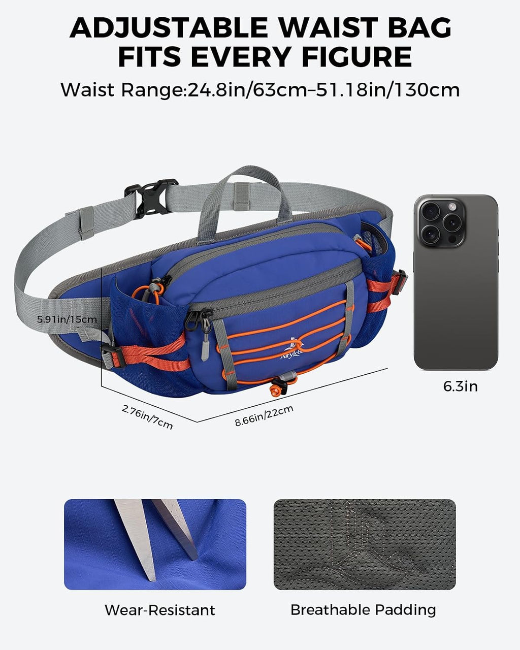 Fanny Pack with 2 Water Bottle Holder for Women Men, Waist Bag