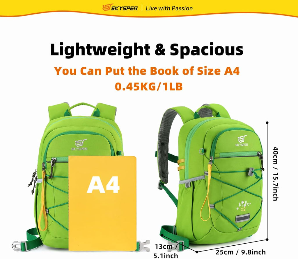 SKYSPER Kids Backpack 12L/18L Kids Travel Backpack Boy Girl for Ages 4-10