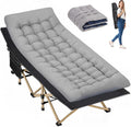Folding Camping Cot with Mattress for Adults,28" Wide,600LBS