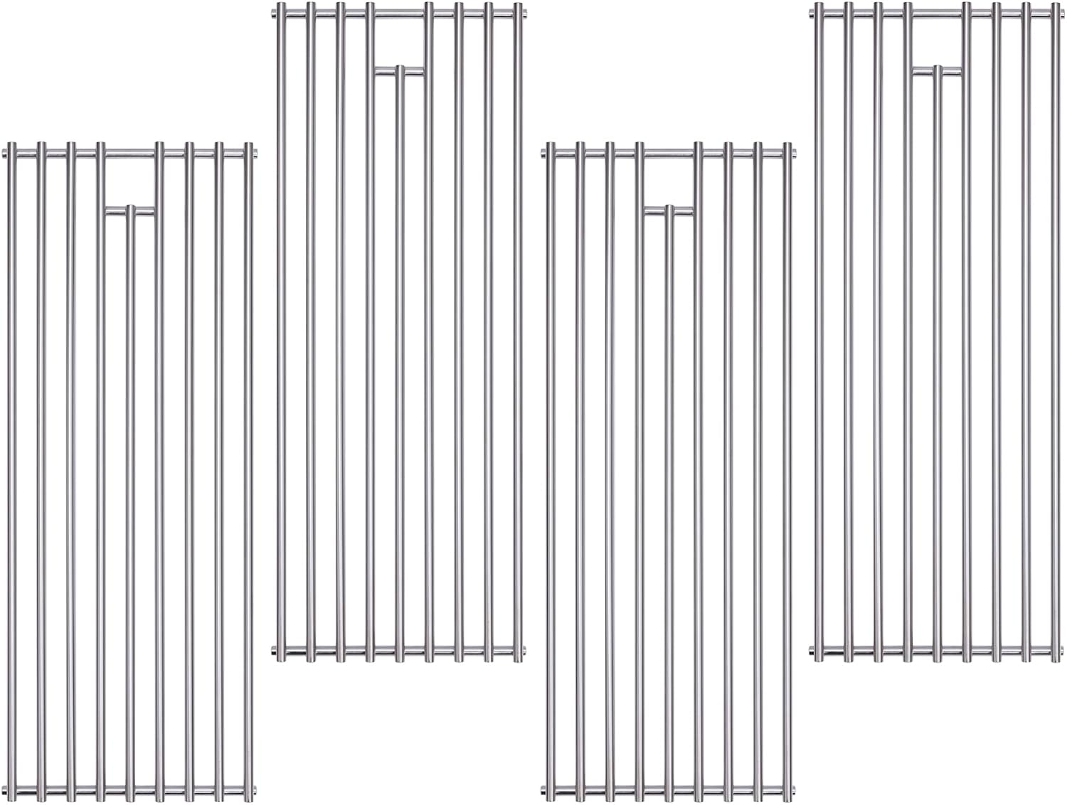4 Pack 8mm Stainless Steel BBQ Cooking Grill Grates Replacement Parts for 16517 Bull 18248 LP,18249 NG,65073 L60000, BBQ Angus 47628, Brahma, Lonstar Select, Outlaw Steer Premium,7 Burner Premium