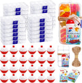 24 Set Fishing Candy Little Tackle Boxes for Birthday Party Favors with 24 Fishing Bobber 24 Thank You Cards for Making My Party Reel Fun Gone Fishing Theme Supplies Fishing Decorations (24)