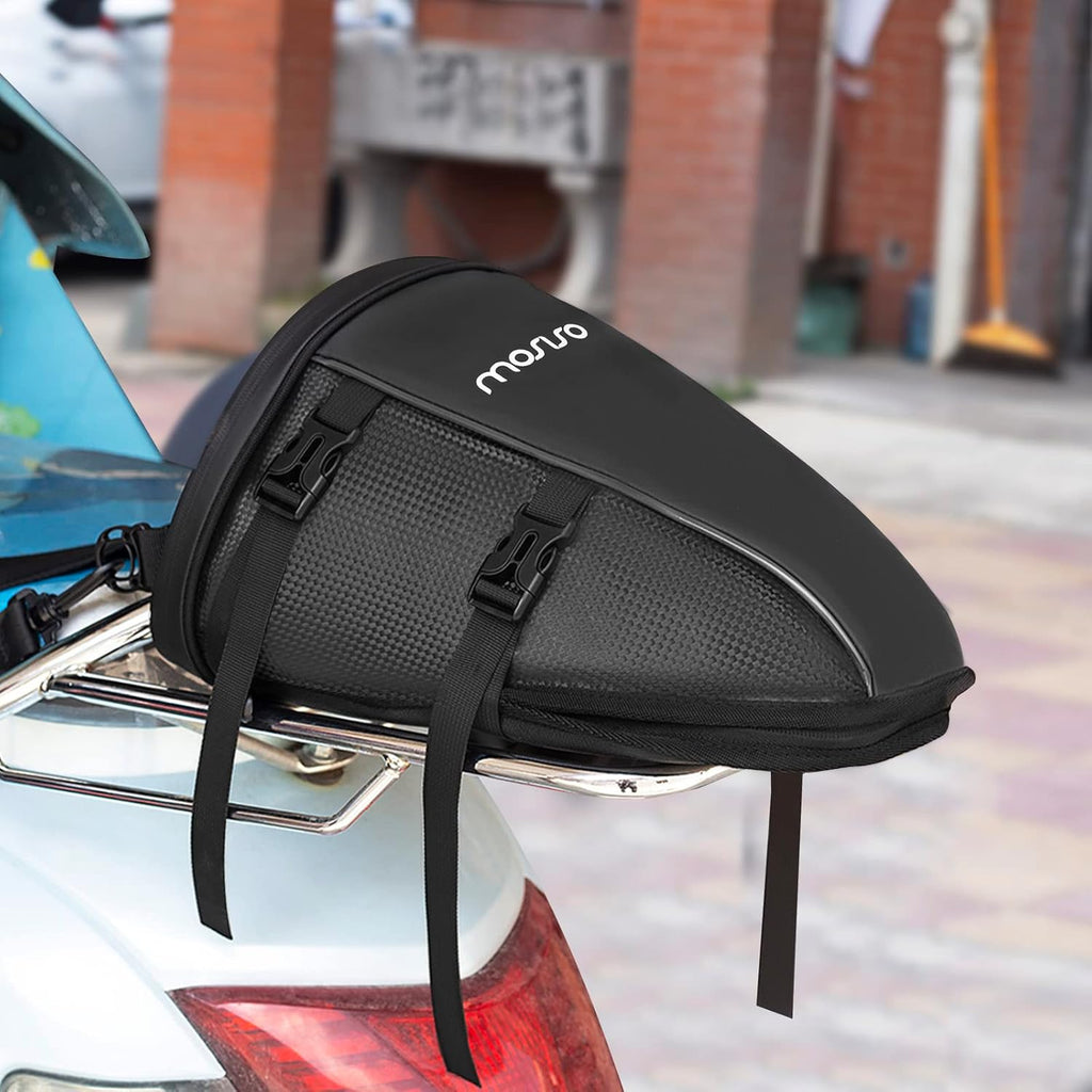 MOSISO Motorcycle Tail Bag Waterproof Polyester Storage Saddle Bag,Black