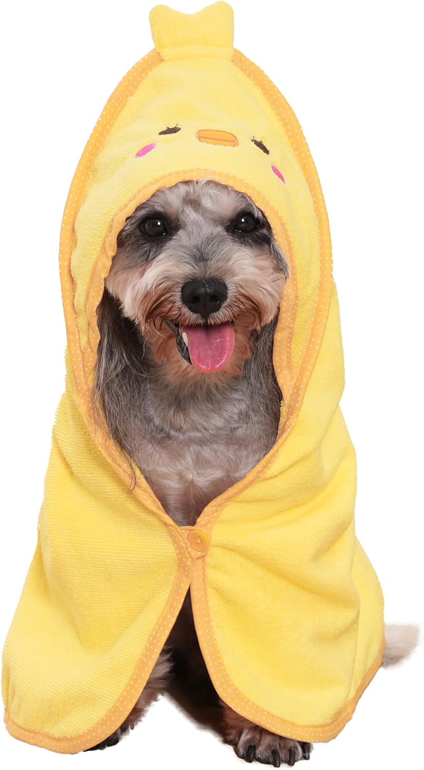Dog Hooded Bathrobe Towel Fast Drying Absorbent Bath Warm Blanket