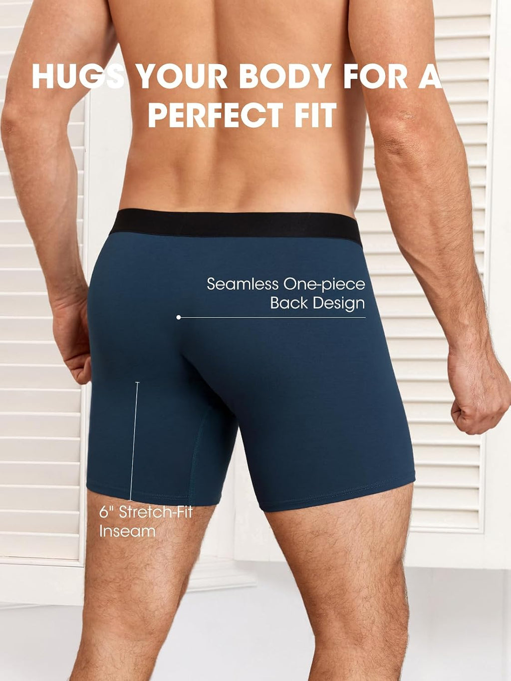 Men's Boxer Briefs Soft Breathable Stretch Cotton Underwear 4-Pack