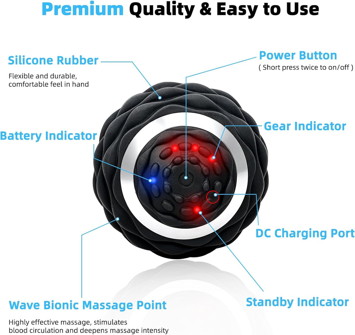 Upgraded 4-Gear Vibrating Lacrosse Ball Massage Ball Therapy