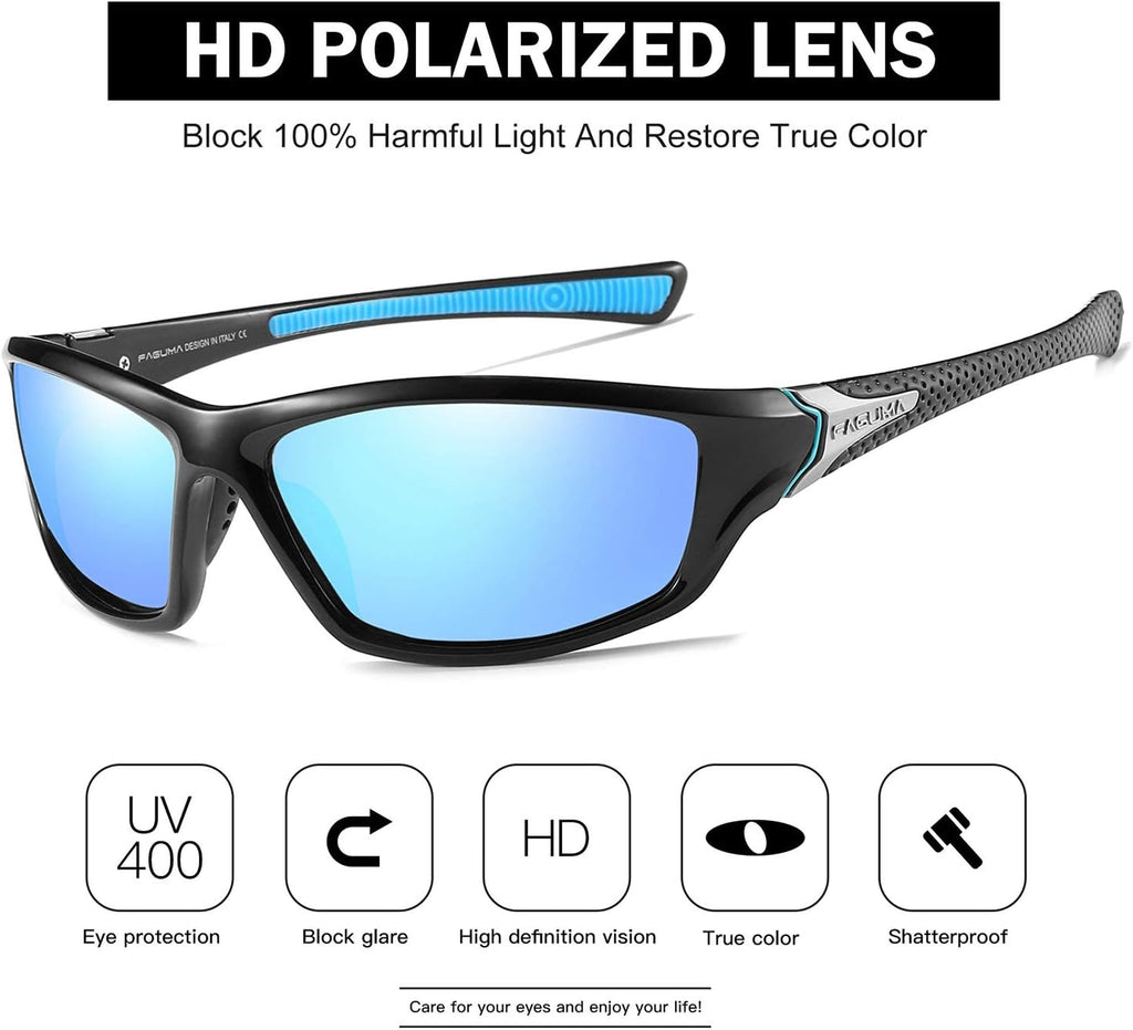 FAGUMA Sports Polarized Sunglasses For Men UV400 Protection