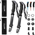 Trekking Poles Collapsible Hiking Poles - Lightweight Aircraft-Grade Aluminum Adjustable Hiking Sticks with Quick Lock System, Ultralight Walking Sticks for Women, Men & Seniors