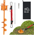 17" Heavy Duty Dog Tie Out Stake & Buffer Rope for Large Dogs