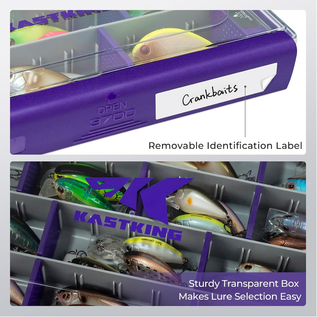 KastKing HyperSeal Waterproof Tackle Box, 3700 2 Packs, Purple