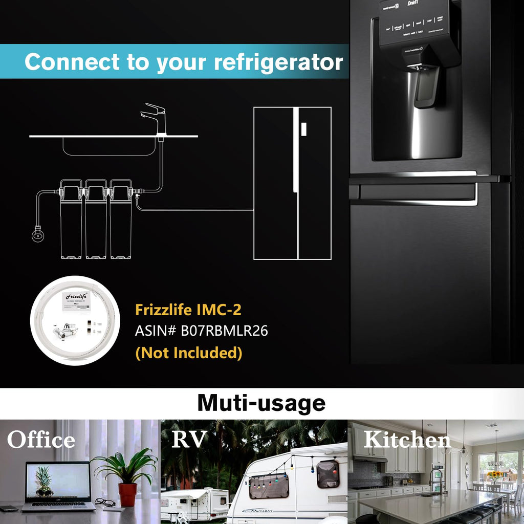 Frizzlife TW10 Under Sink Water Filter System, NSF/ANSI 53&42 Certified Elements, Reduce 99.99% Lead, Chlorine, Chloramine, Fluoride, Bad Taste & Odor, Direct Connect, 0.5 Micron, USA Tech Support