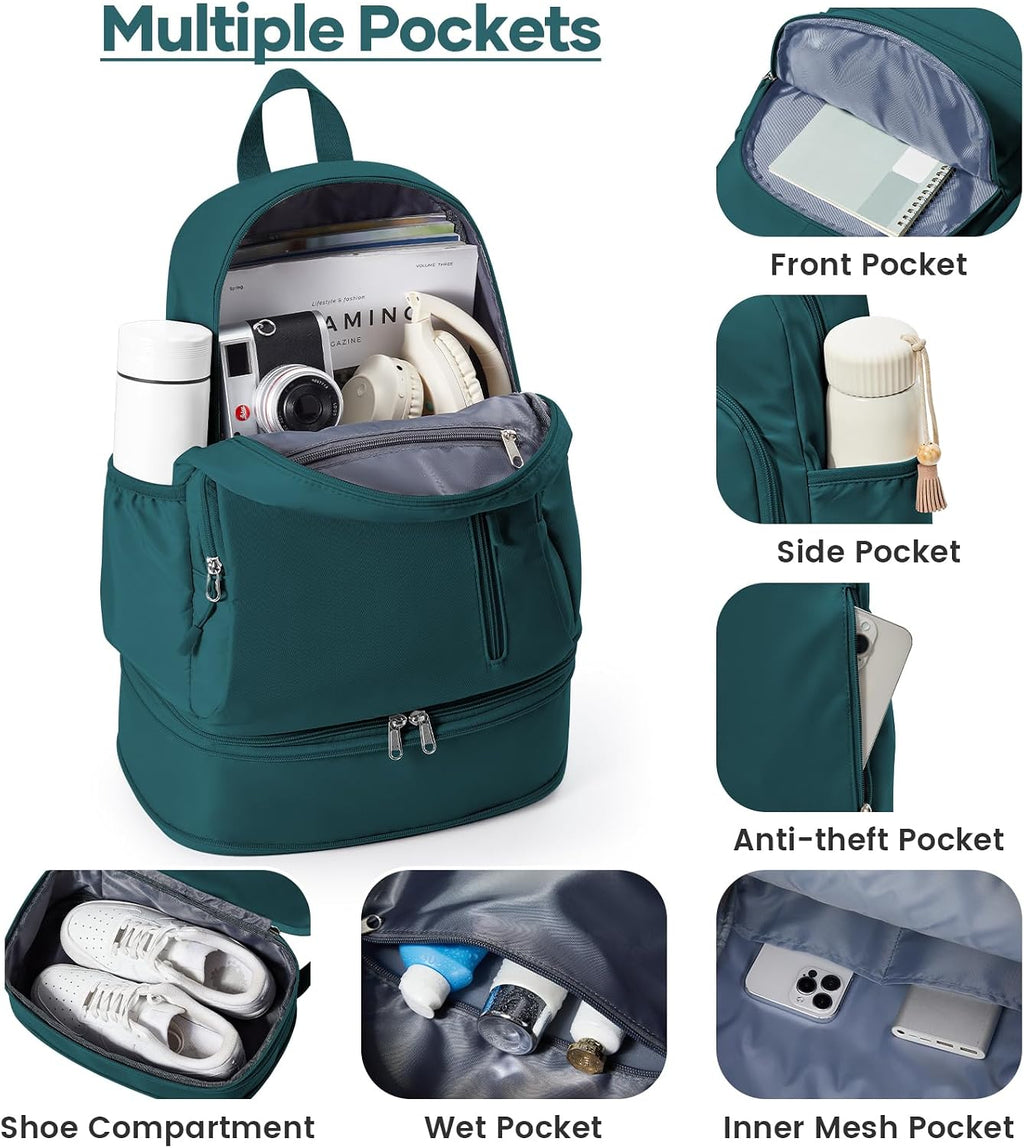 Gym Backpack for Women, Dance Volleyball Backpacks With Shoe Compartment
