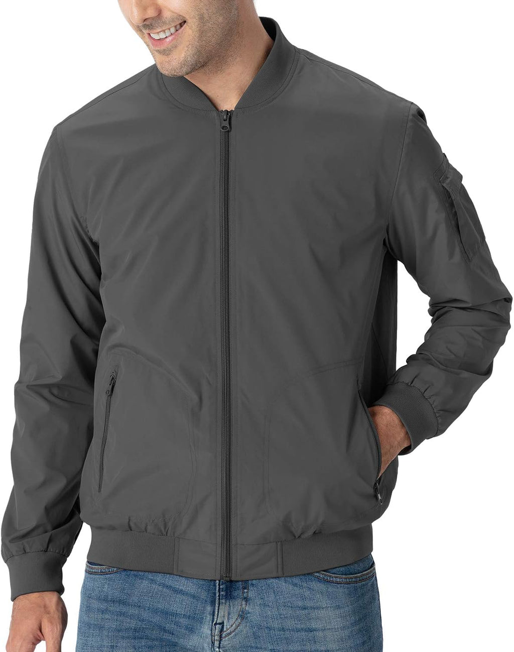 TBMPOY Men's Lightweight Jackets Casual Dress Golf Bomber Windbreaker Fall