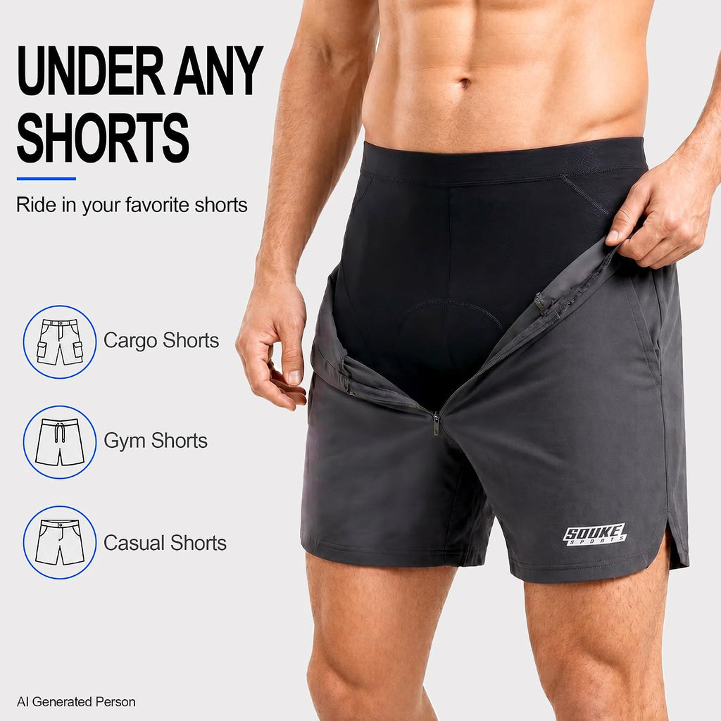 Souke Sports Men's 4D Padded Bike Shorts Cycling Underwear MTB Road Liner