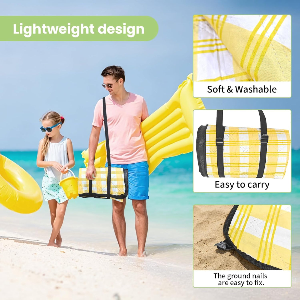 Waterproof Sandproof Beach Blanket Outdoor Picnic Mat(60"*80")