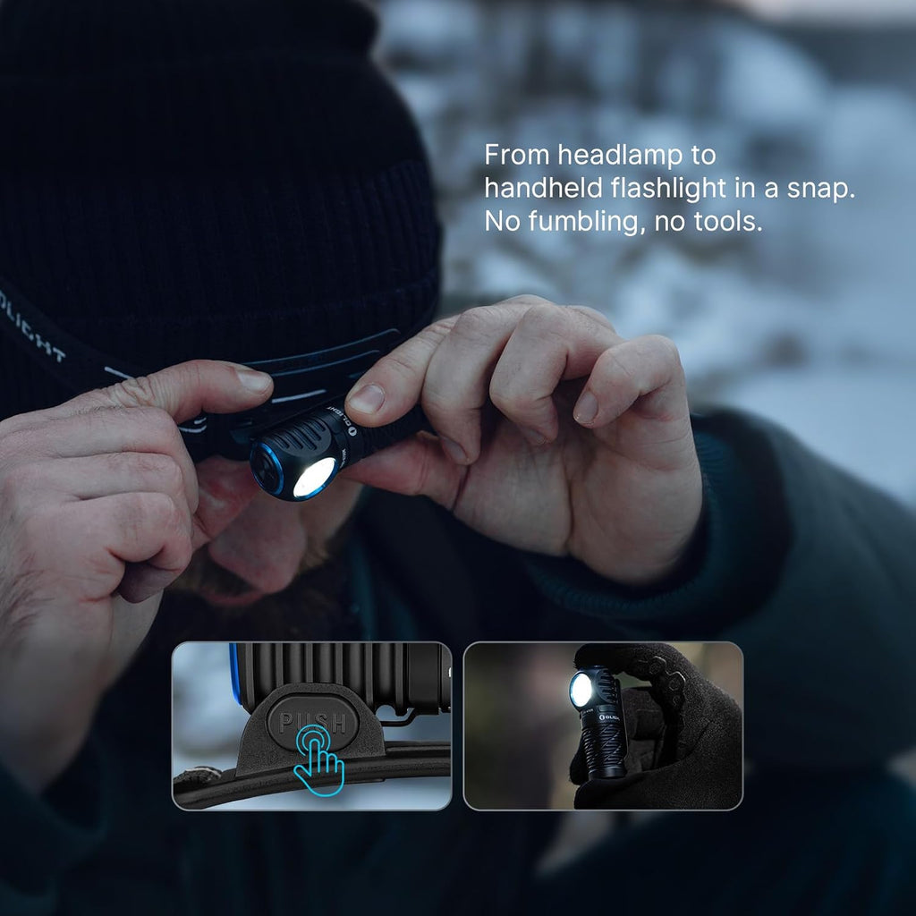 OLIGHT Perun 3 Mini Rechargeable Headlamp, Waterproof, 1250 Lumens, Black
