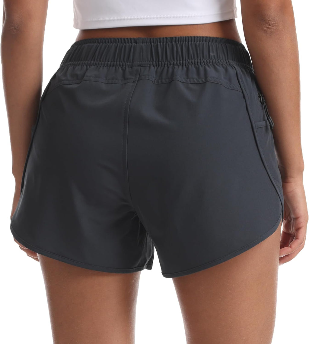 Women's Athletic Hiking Shorts with Liner Quick-Dry Workout Running Shorts
