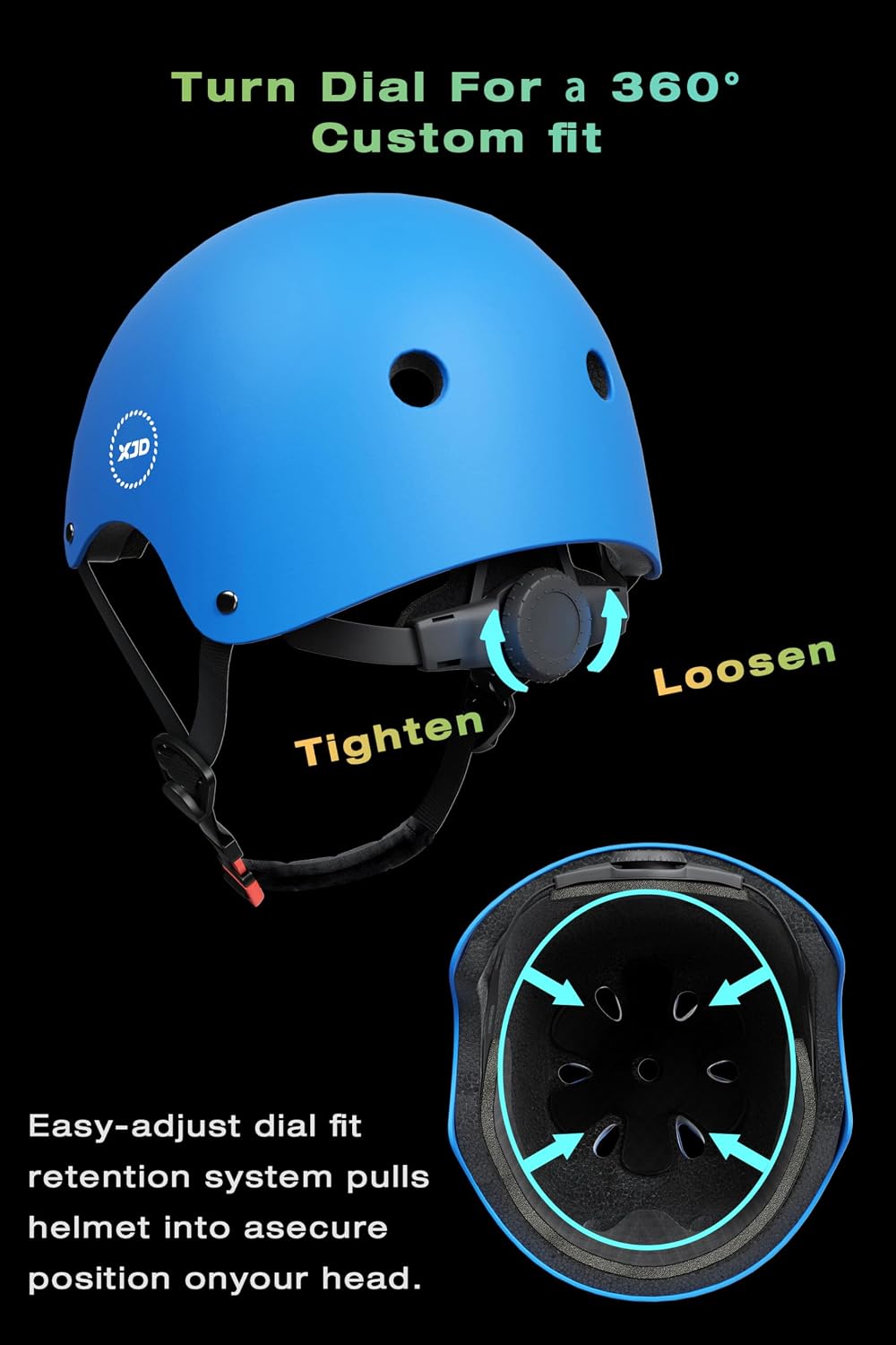 XJD Kids Bike Helmet Set for 3-5-8-14 Years, Knee Elbow Pads Wrist Guards