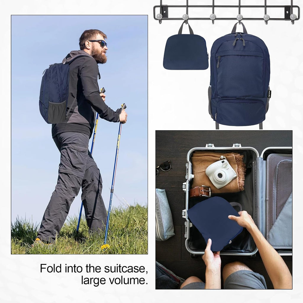HOLYLUCK 20L lightweight packable Hiking Daypack Foldable Backpack for Men Women Small Travel Outdoor Foldable Shoulder Bag