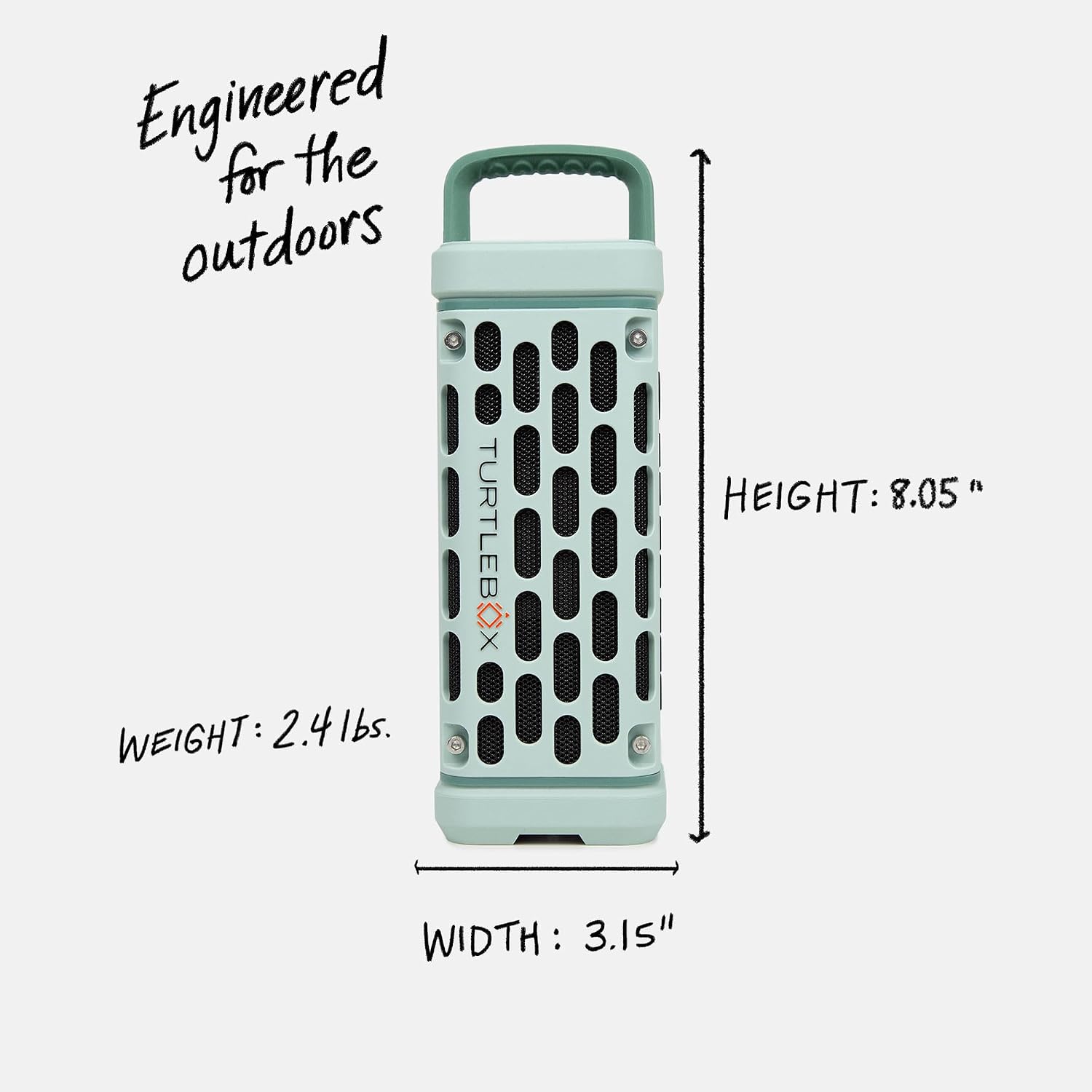 Turtlebox Ranger, Ultra-Portable Bluetooth Speaker, Waterproof, River Rock