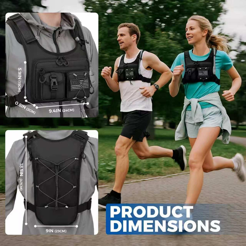 Criuage USA Patent Running Hydration Vest Backpack, Lightweight Chest Pack with 2.0L Water Bladder Bag Daypack for Hiking Running Cycling Race Marathon for Women Men