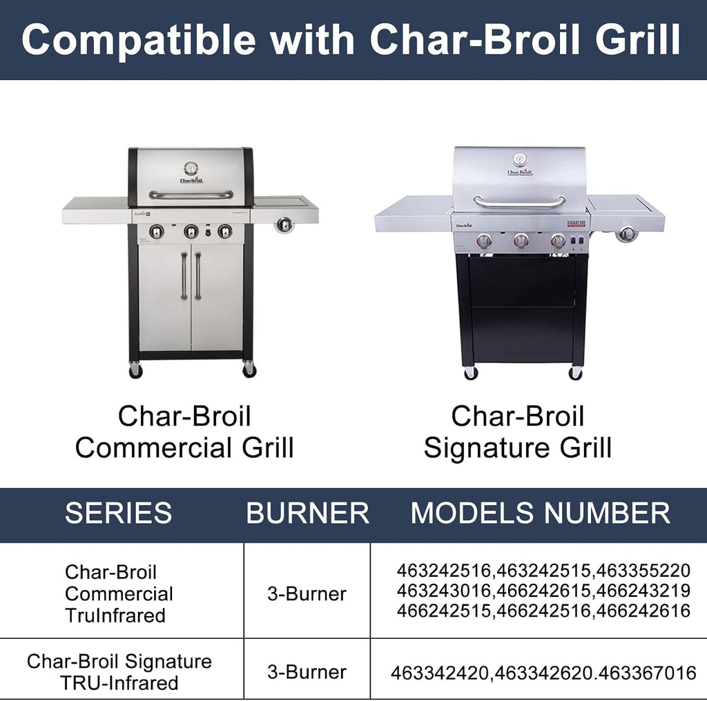 Criditpid Grill Replacement Parts for Charbroil 463242516 463242515, Cooking Grates, Emitter Plates, Burners, Heat Plates, Crossover Tubes & Ignitors for Charbroil Commercial Grill
