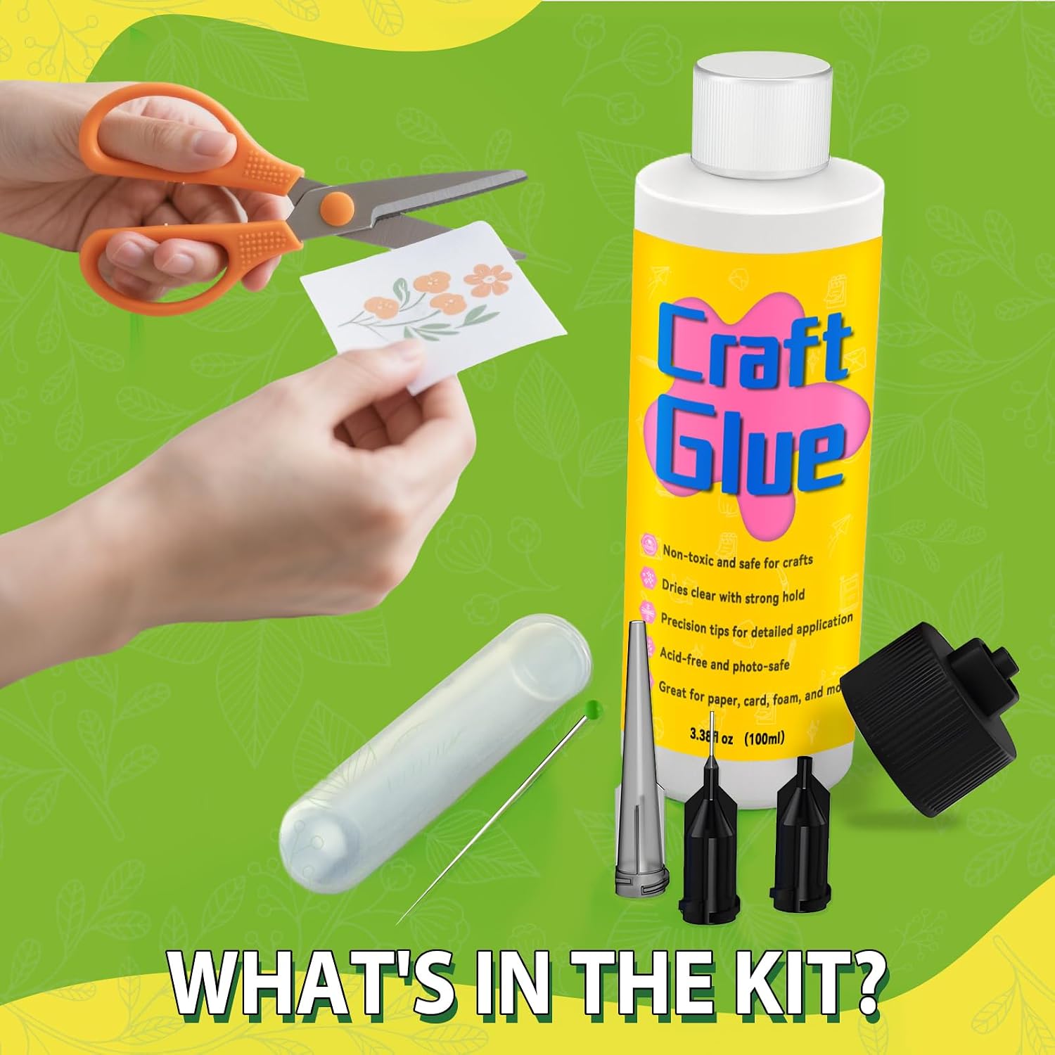 Craft Glue, 3.38 Fl Oz, Quick-Dry, Fine Tip, Dries Clear