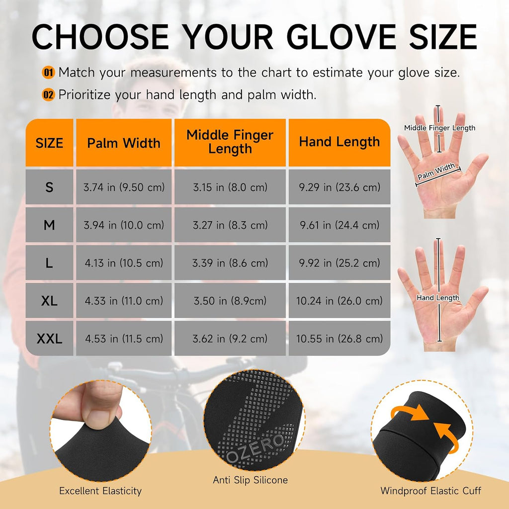 OZERO Winter Gloves for Men Women - Touchscreen