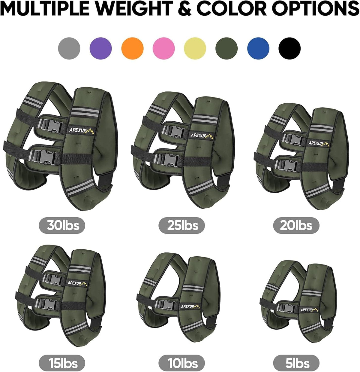 APEXUP Weighted Vest Men Women, Weight Vest for Women Workout Equipment for Strength Training Running