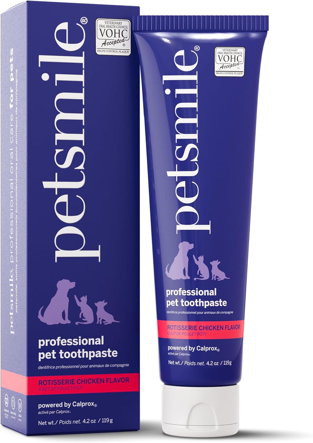 Petsmile VOHC Accepted Toothpaste, Rotisserie Chicken 4.2 Oz, Cats + Dogs