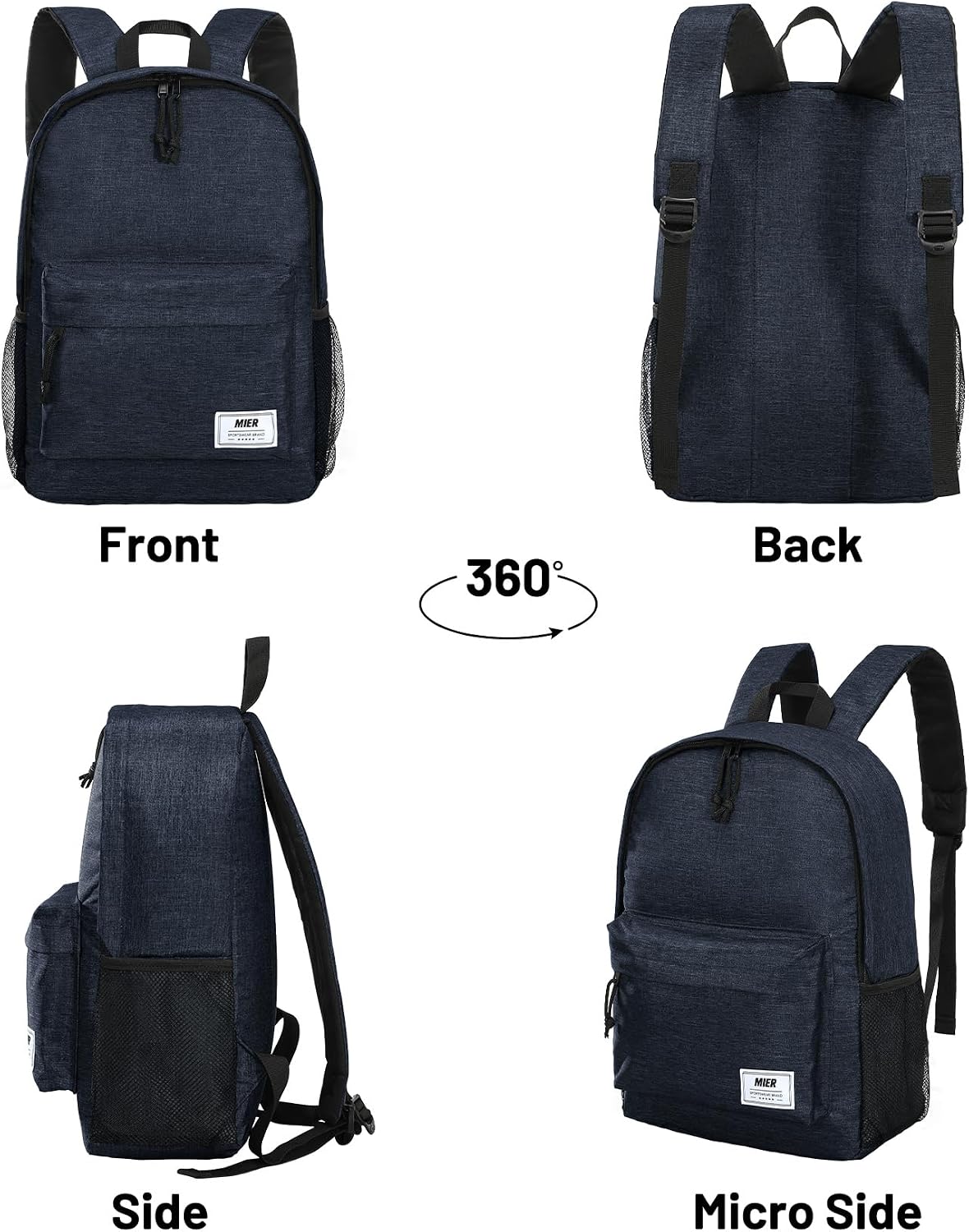 MIER Insulated Backpack Cooler Small Lunch Bookbag for Women Men