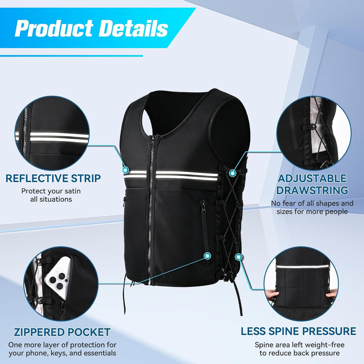 Ktinnead Adjustable Weighted Vest for Women Men, 1-10 Lbs Removable