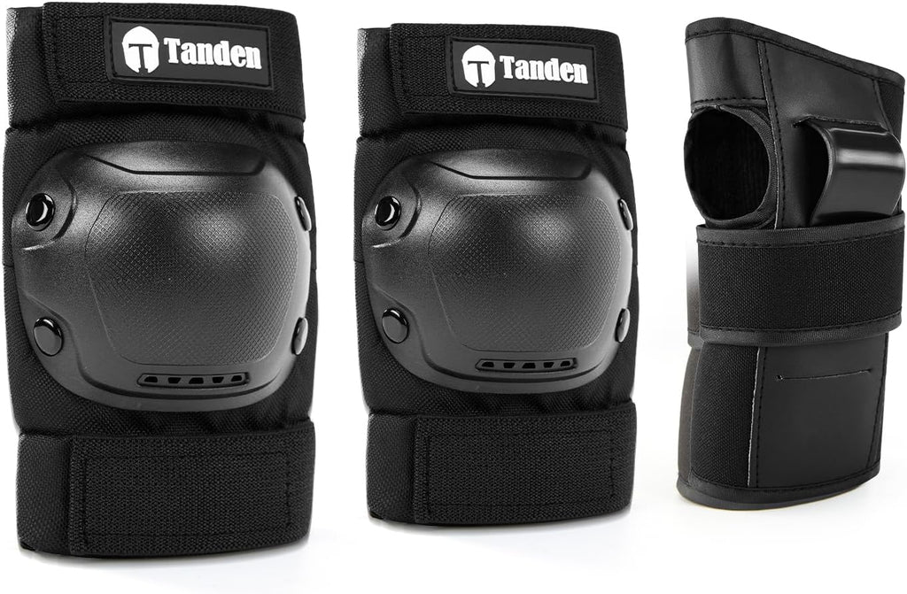 Tanden Skate Protective Gear Adult Knee Pads and Elbow Pads Set Wrist Guard