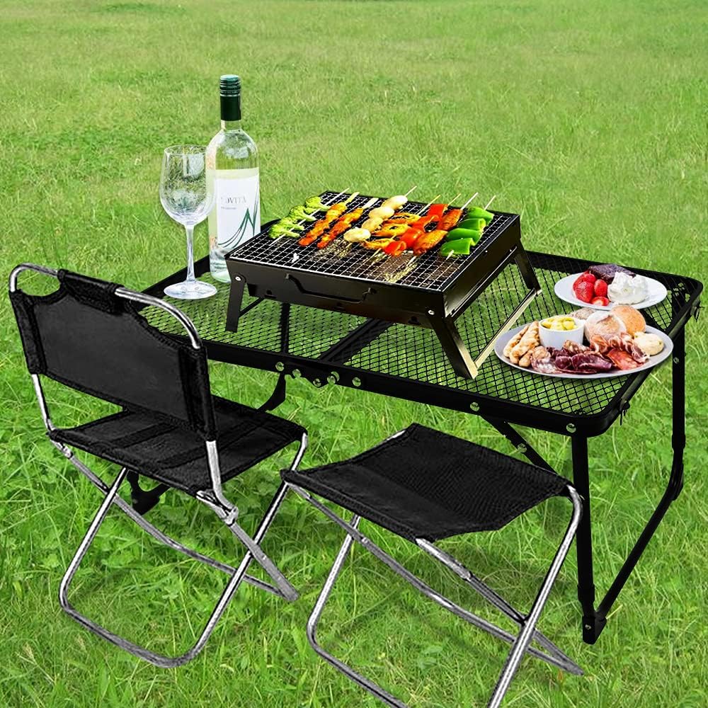 Foldable Camping Table - Small, Portable, Adjustable, Picnic & Beach Table