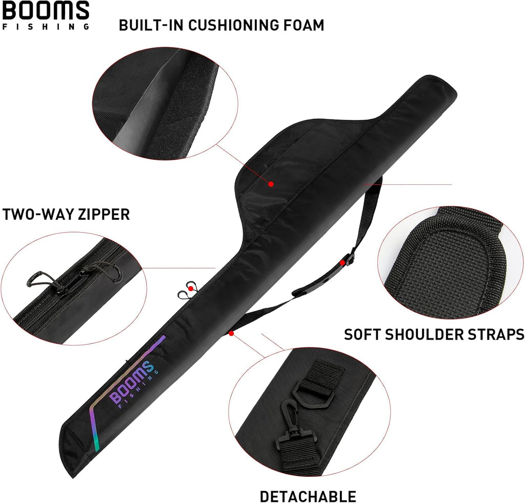 Booms Fishing PB4 4.4ft~5ft Fishing Rod and Reel Case, Portable Folded Fishing Pole Case, 0.6ft/8" Extended Design Fishing Spinning Rod Bag, Store Up to 2~3 Fishing Rods and Reels, 52"~60"