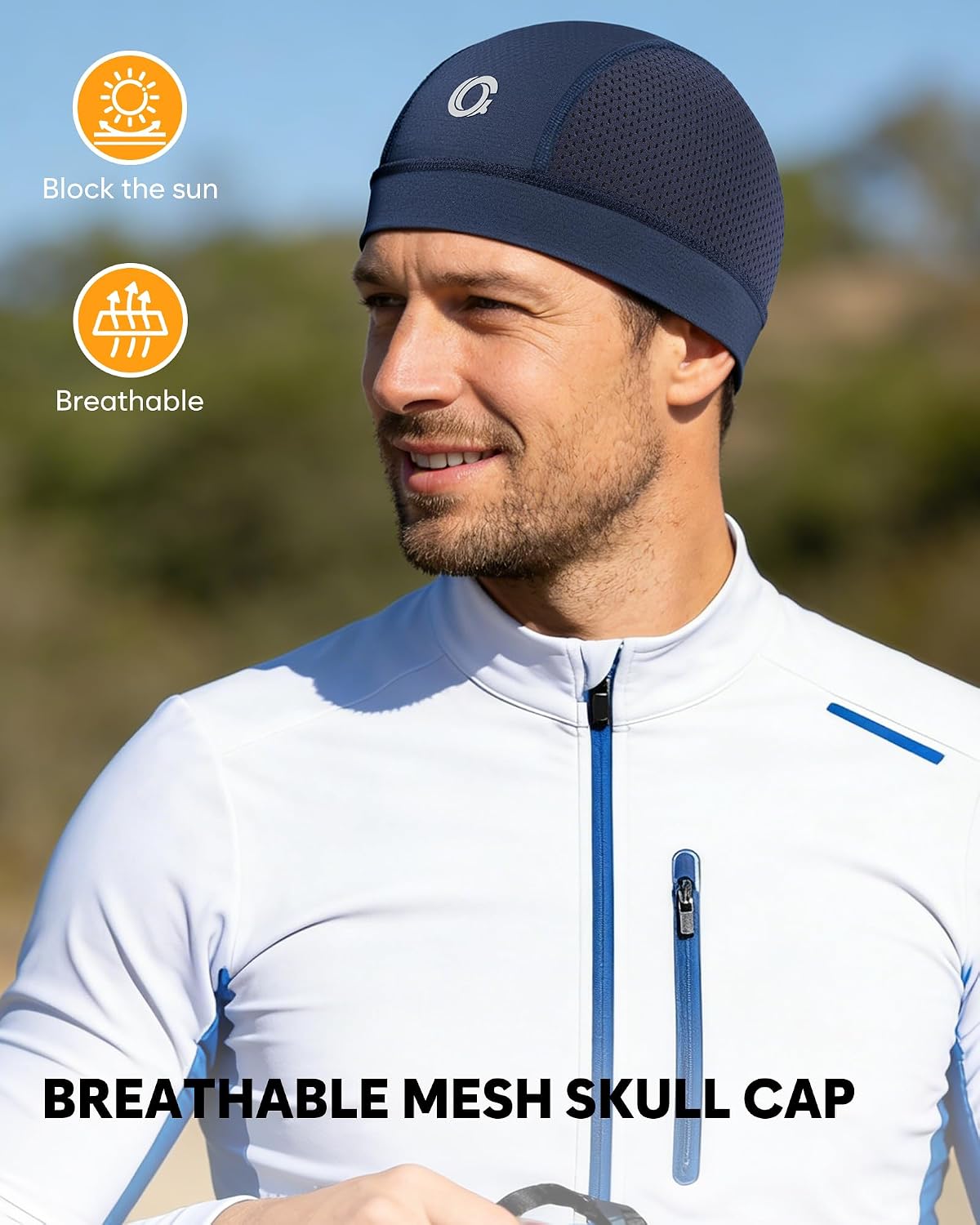 3-Pack Cooling Skull Cap Breathable Sweat-Wicking Helmet Liner for Men