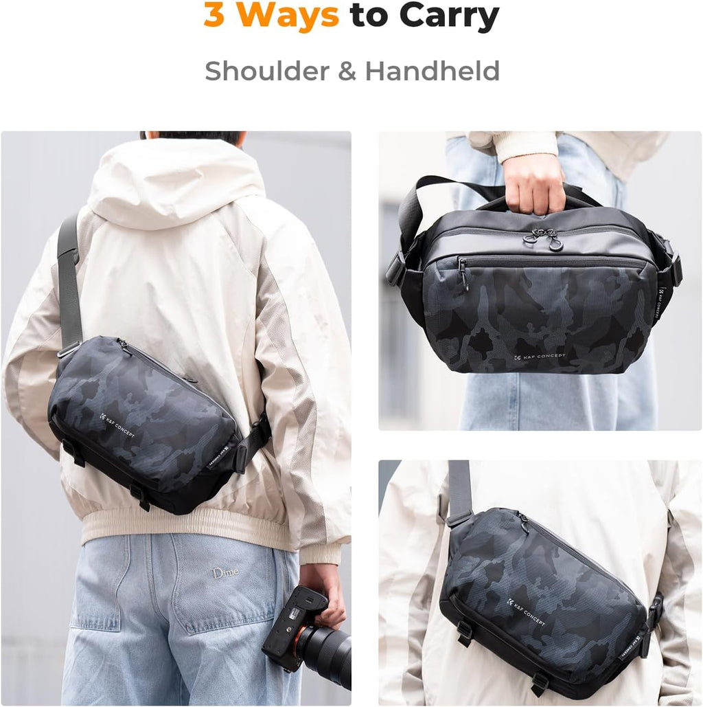 K&F CONCEPT 2 in 1 Camera Sling Bag, Everyday Shoulder Bag