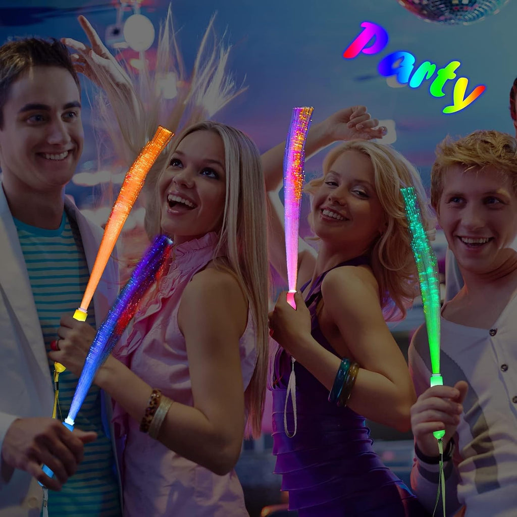 BouQuw 50 Pack Glow Sticks Bulk,Mardi Gras Party Supplies ,3 Models Flashing Sticks, Fiber Optic Wands Light up Sticks Fit Birthday World cup 2026 4th of july Graduations