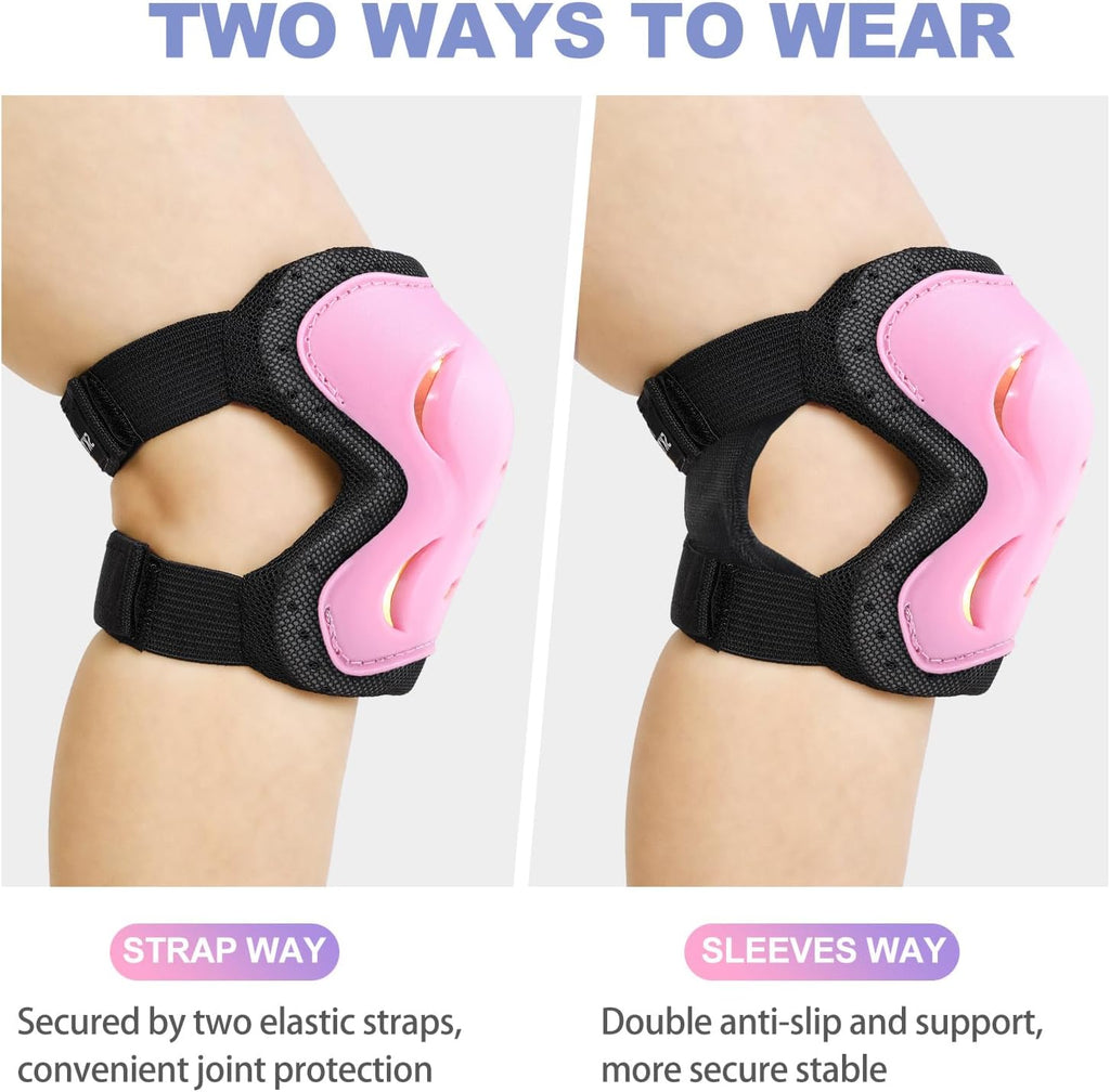Kids Youth Adult Protective Gear Set Adjustable Knee Elbow Wrist Guards