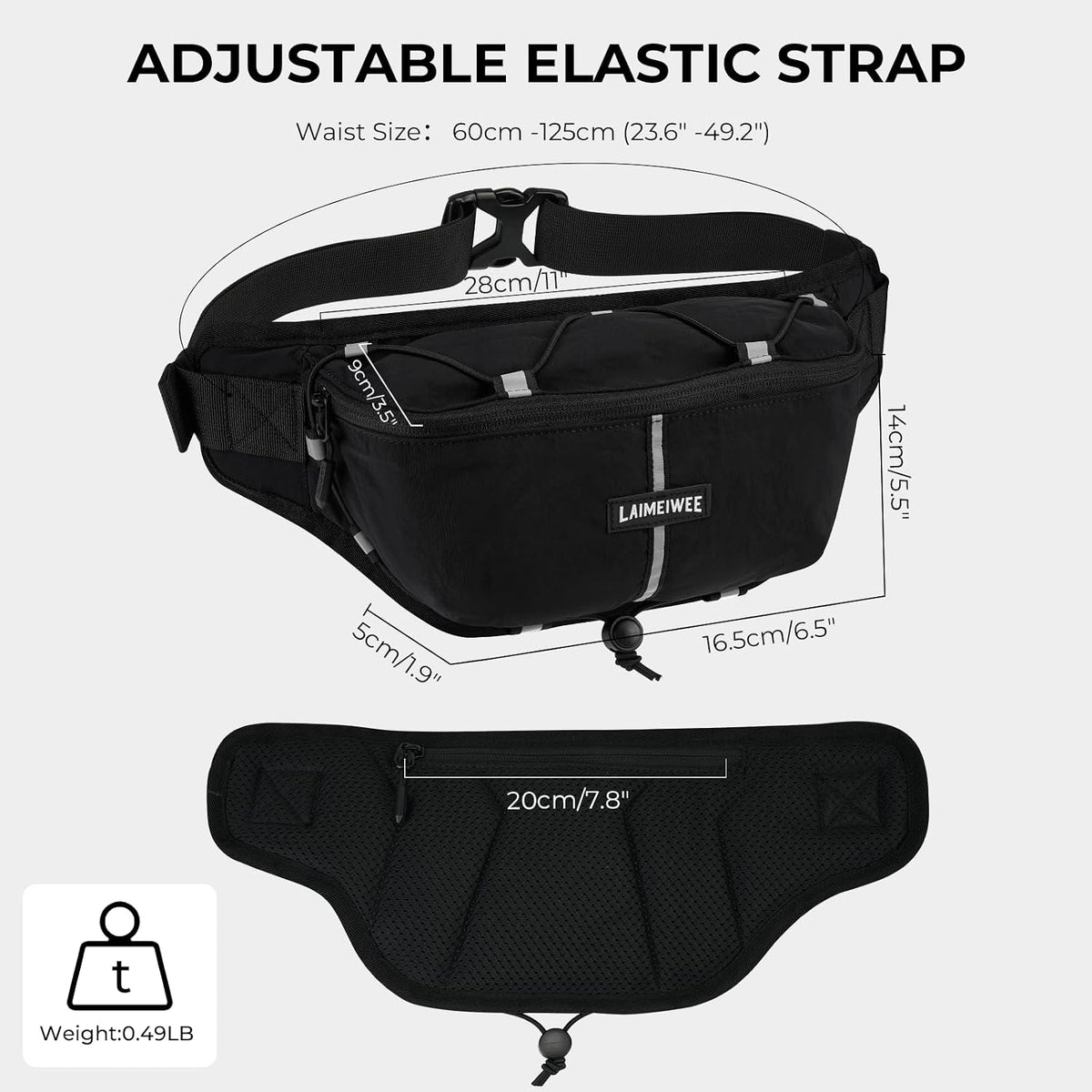 2L Fanny Pack for Women Men, Anti‑theft Waist Bag with RFID Blocking