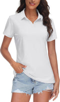 TACVASEN Women's V-Neck Polo Shirts UPF 50+ Short Sleeve Sun Protection Quick Dry Golf Polos Collared Shirt