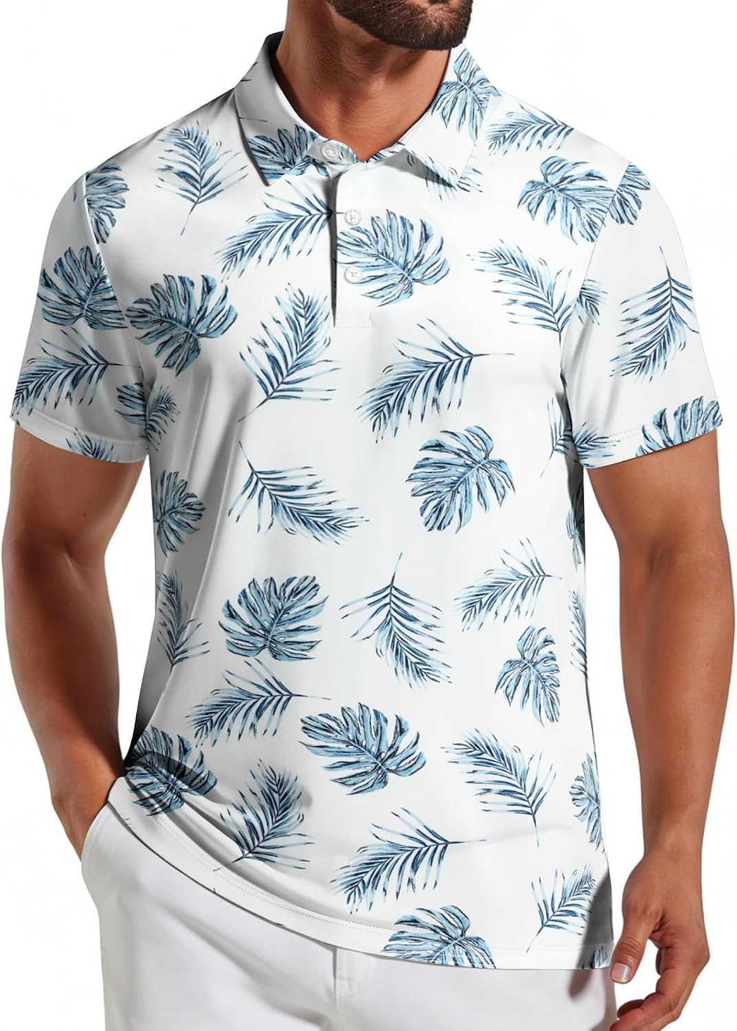 COOFANDY Mens Golf Polo Shirts Short Sleeve Quick Dry Casual Collared Shirt