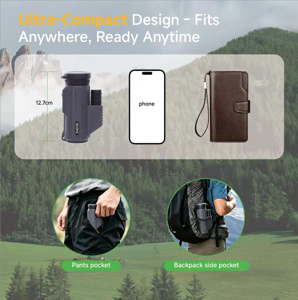 12x32 Monocular Telescope,Compact Waterproof Fogproof for Bird Watching