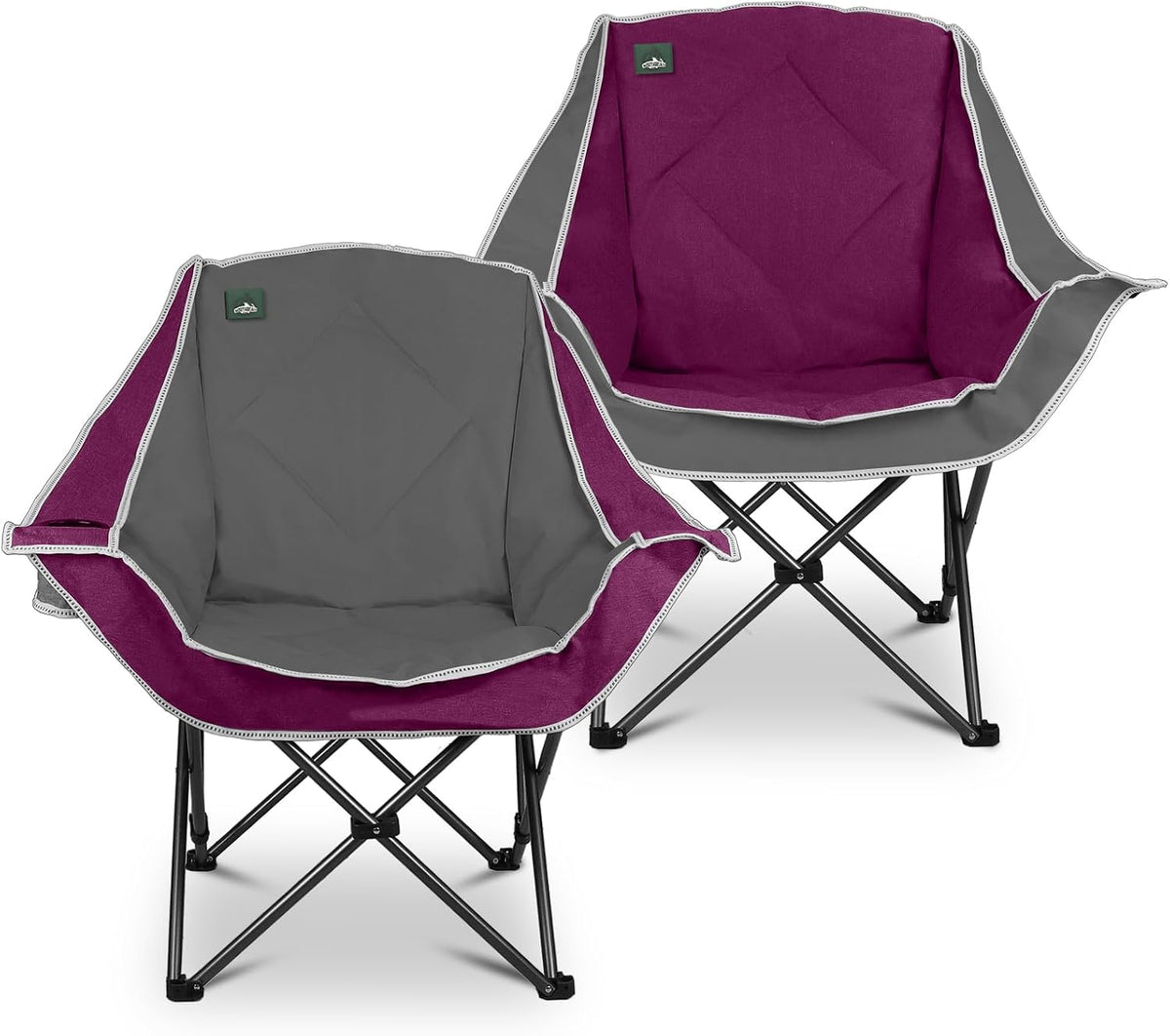 Northroad Folding Camping Chair,Oversized Portable Camp Chair w/Cup Holder,Heavy Duty Padded Lawn Chair Support 300 LBS for Outdoor, Tailgates, Beach, Hiking, and Picnics